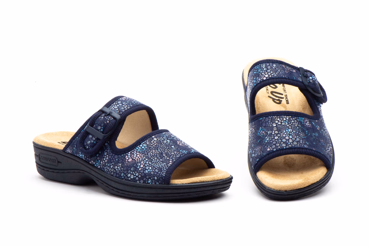 Zuecos Mujer Marino Velcro