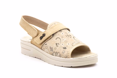 Zuecos Mujer Beige Velcro - 2
