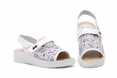 Zuecos Mujer Blanco Velcro