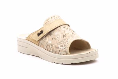 Zuecos Mujer Beige Velcro - 2