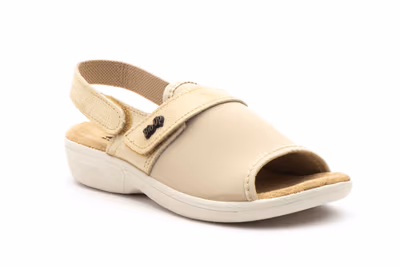 Zuecos Mujer Beige Velcro - 2