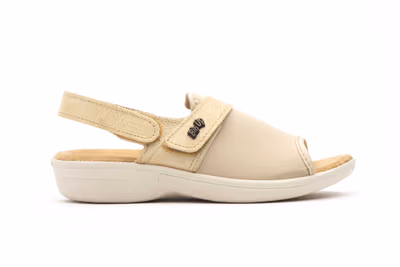 Zuecos Mujer Beige Velcro - 3