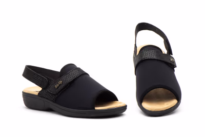 Zuecos Mujer Negro Velcro