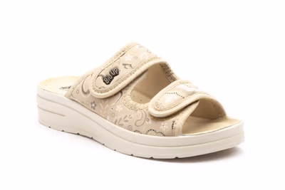 Zuecos Mujer Beige Velcro - 2