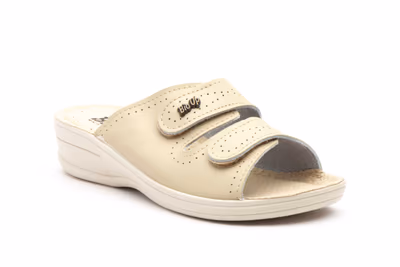 Zuecos Mujer Beige Velcro - 2