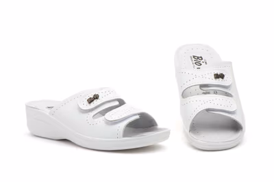 Zuecos Mujer Blanco Velcro