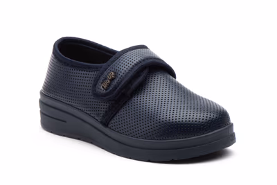 Zapatos Mujer Marino Perforado Velcro - 2