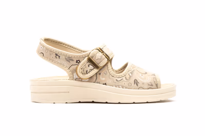 Zuecos Mujer Beige Hebilla - 3