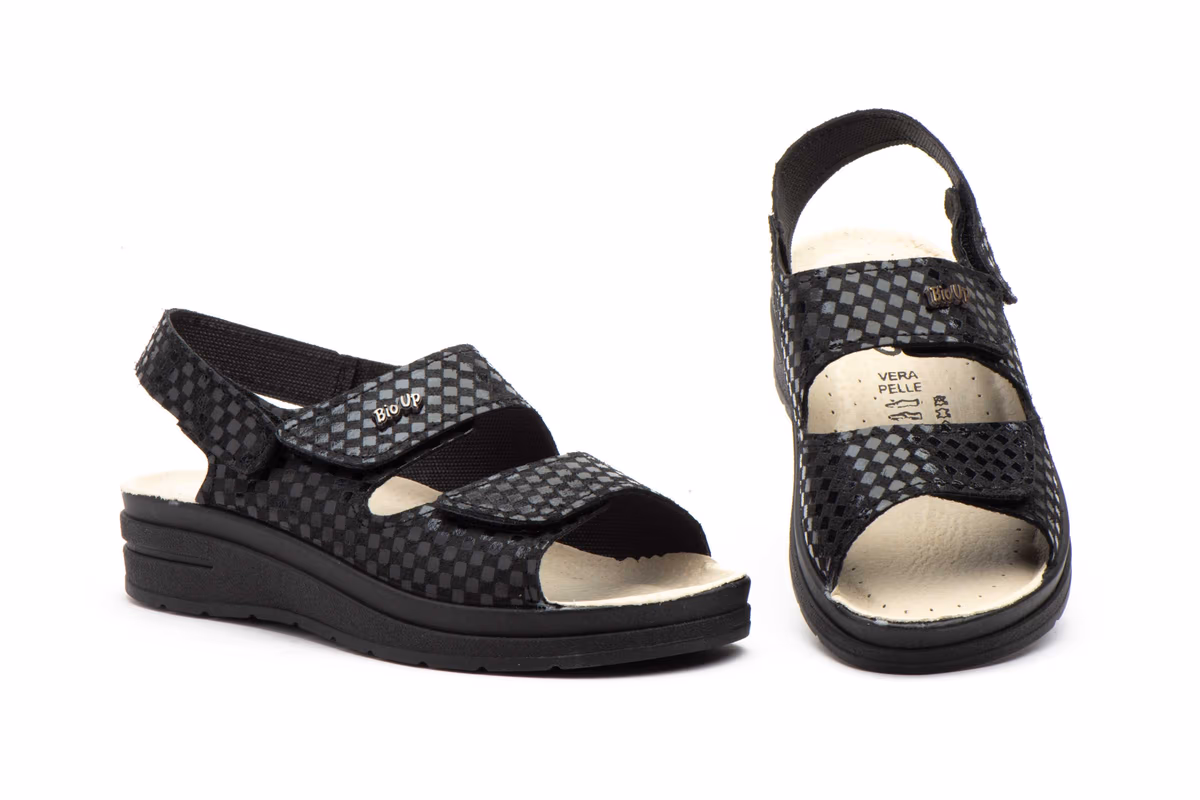 Zuecos Mujer Negro Velcro