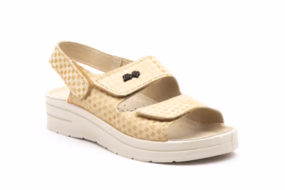 Zuecos Mujer Beige Velcro - 2
