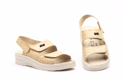 Zuecos Mujer Beige Velcro