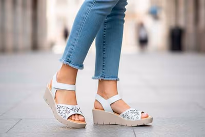 Sandalias Mujer Piel Blanco Lasér - 5