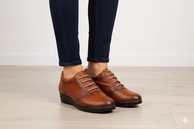 Zapatos Mujer Piel Cuero Elásticos - 5