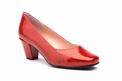 Zapatos Mujer Charol Rojo Tacón - 2