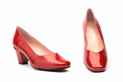 Zapatos Mujer Charol Rojo Tacón