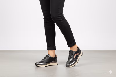 Deportivos Mujer Piel Negro - 5