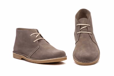 Botín Hombre Piel Serraje Gris Cordones Pisa Mierdas