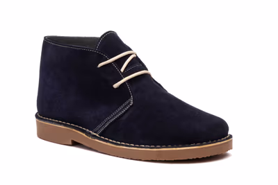 Botín Hombre Piel Serraje Marino Cordones Pisa Mierdas - 2