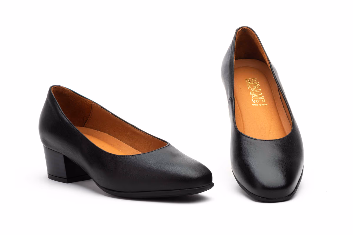 Zapatos Mujer Piel Negro Tacón