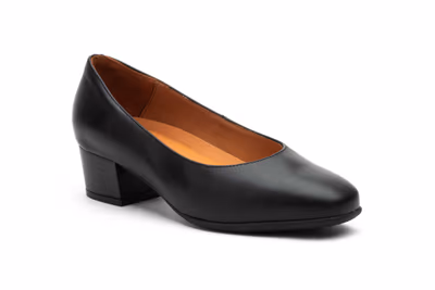 Zapatos Mujer Piel Negro Tacón - 2