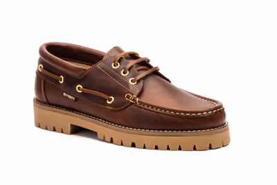 Náuticos Hombre Piel Pull Marrón - 2