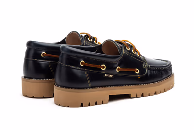 Náuticos Hombre Piel Pull Marino - 8