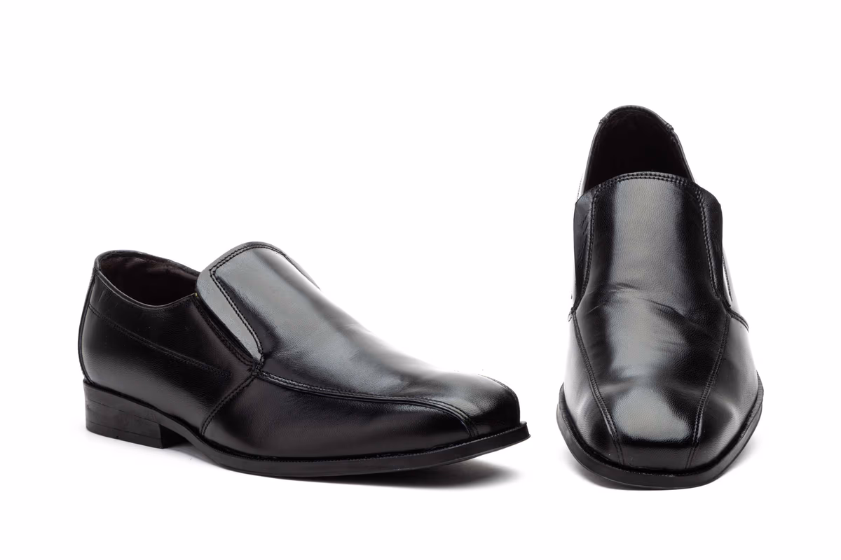 Zapatos Hombre Piel Negro Elásticos