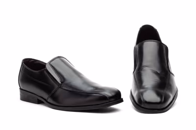 Zapatos Hombre Piel Negro Elásticos