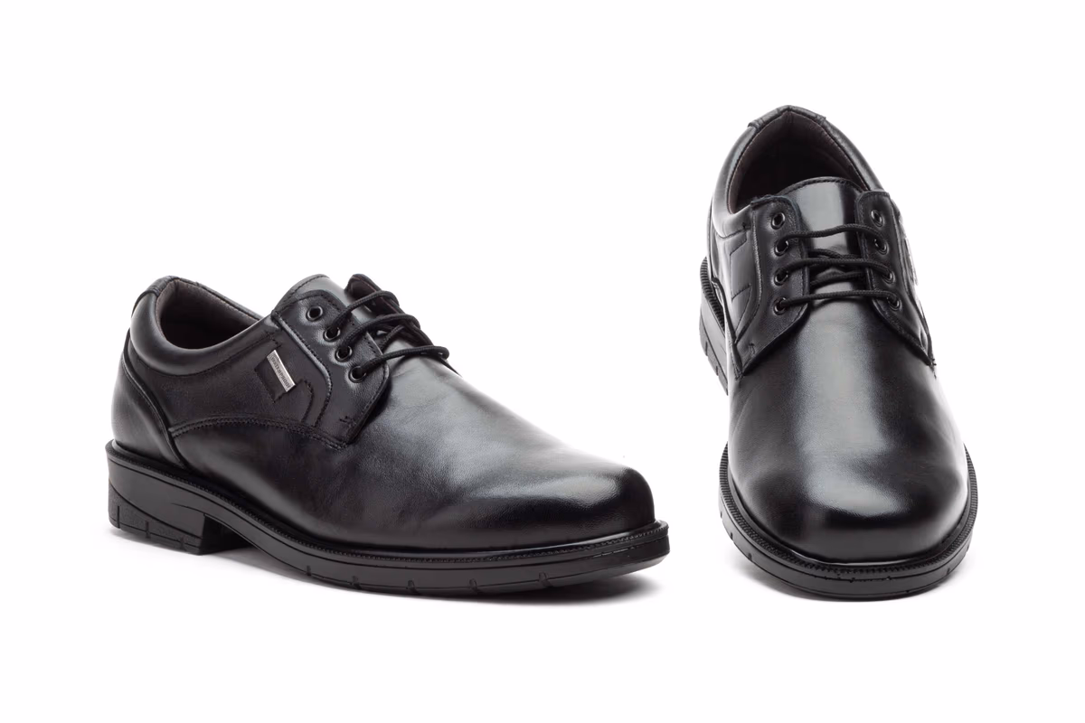 Zapatos Hombre Piel Negro Cordones