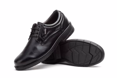 Zapatos Hombre Piel Negro Cordones - 5