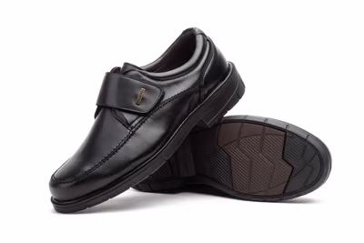 Zapatos Hombre Piel Negro Velcro - 5