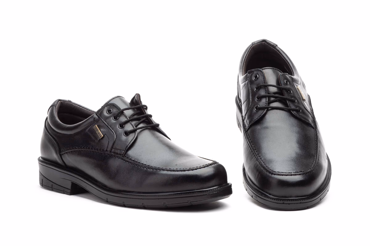 Zapatos Hombre Piel Negro Cordones