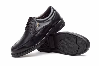 Zapatos Hombre Piel Negro Cordones - 5