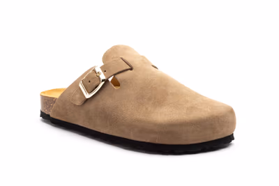 Zueco Piel Taupe Hebilla - 2