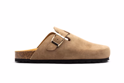 Zueco Piel Taupe Hebilla - 3