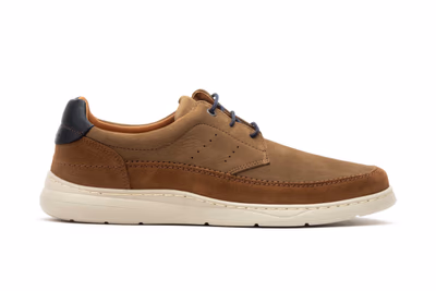 Men's Casual Shoe Taupe Nubuck Lace-up Nautic Blue ref. R83-2604 - 3