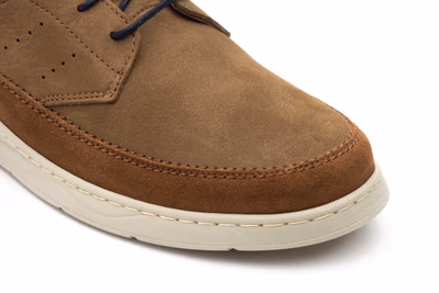 Men's Casual Shoe Taupe Nubuck Lace-up Nautic Blue ref. R83-2604 - 6