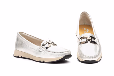 Kiowa Mujer Piel Plata Hebilla