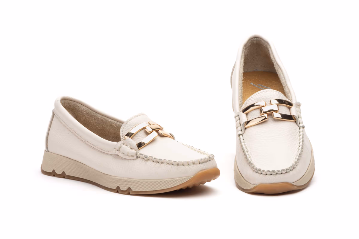 Kiowa Mujer Piel Beige Hebilla