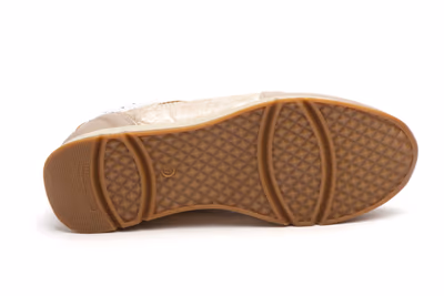 Deportivos Mujer Piel Beige Cordones - 4