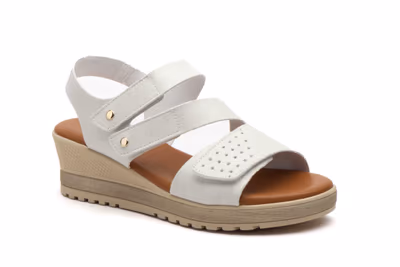 Sandalias Mujer Piel Platino Glace - 2