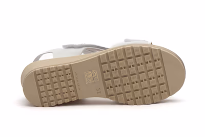 Sandalias Mujer Piel Platino Glace - 4