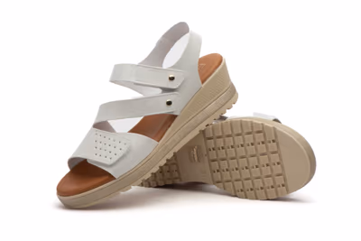 Sandalias Mujer Piel Platino Glace - 5