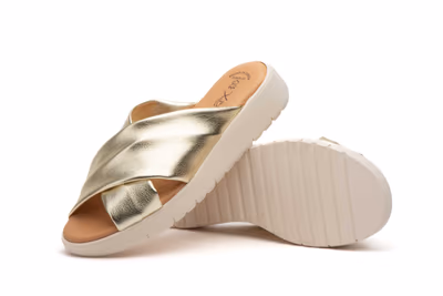 Sandalias Mujer Piel Platino - 5