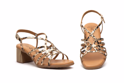 Sandalias Mujer Leopardo Platino Tacón Hebilla Gel