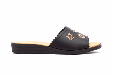 Sandalia Mujer Piel Negro Pala  - 3