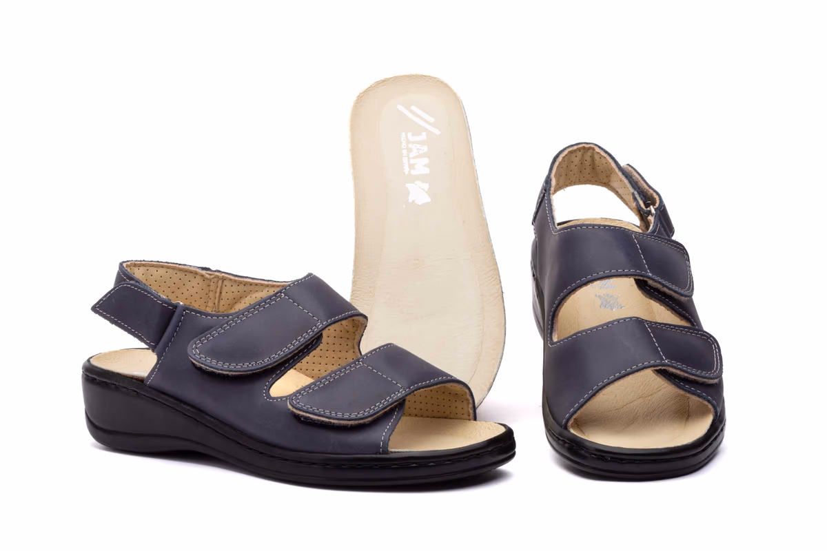 Zueco Anatómico Mujer Piel Marino Plantilla Extraíble