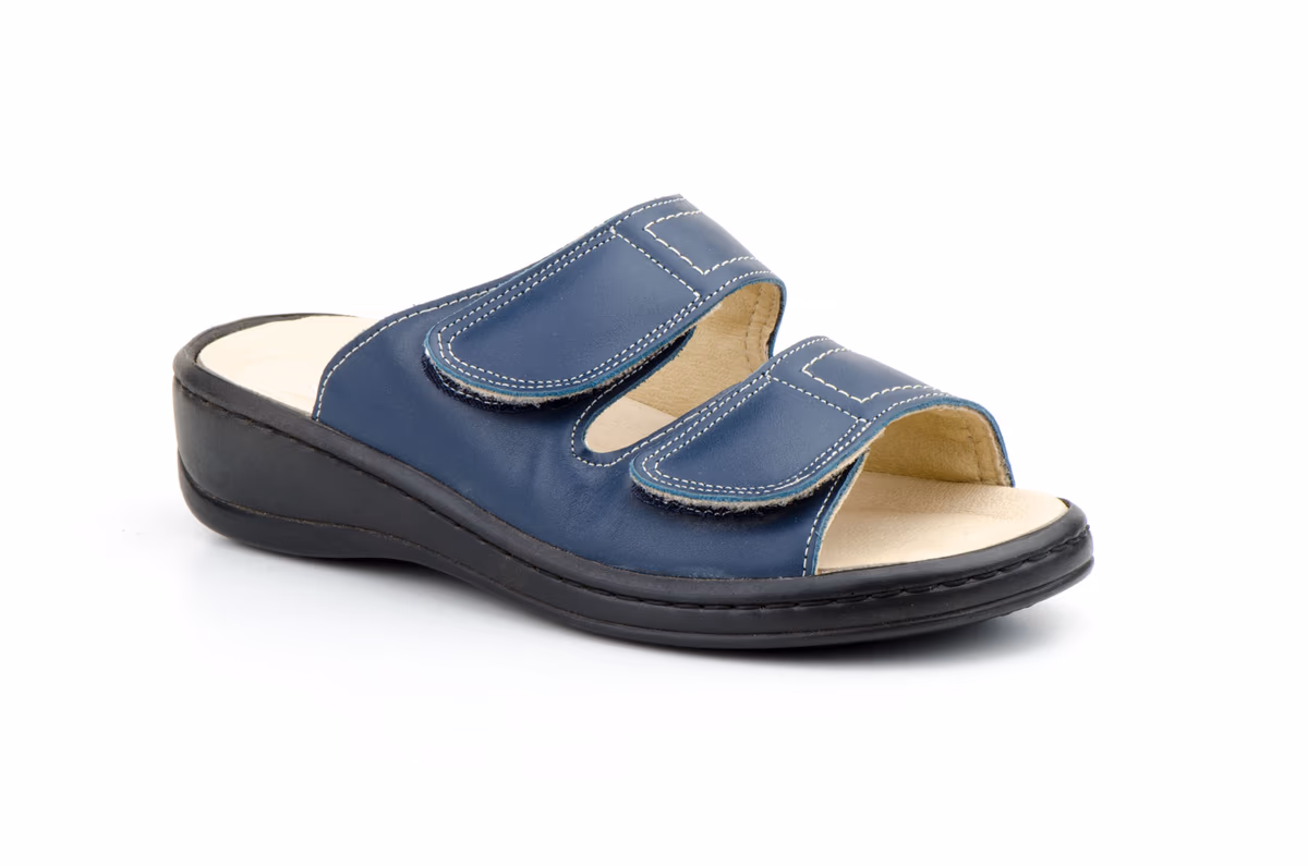 Zueco Anatómico Mujer Piel Marino Plantilla Extraíble