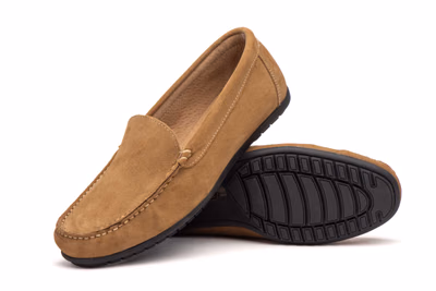 Men's Nautical Shoes Leather Suede Taupe Blind Ibérico ref. IB-12345 - 5