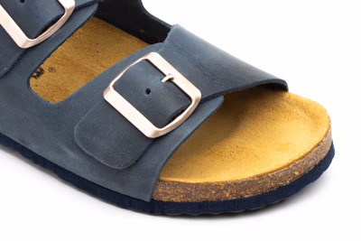 Bio Women's Leather Sandal Navy Double Buckle Morxiva ref. MX-8200 - 6